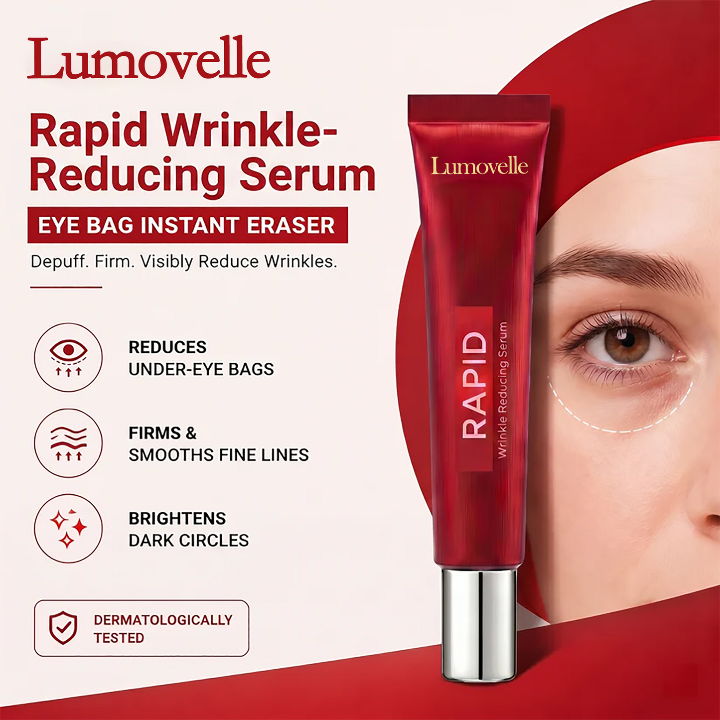 Results in 60 Seconds - Lumovelle Rapid Wrinkle-Reducing Serum for Wrinkles, Bags & Dark Circles