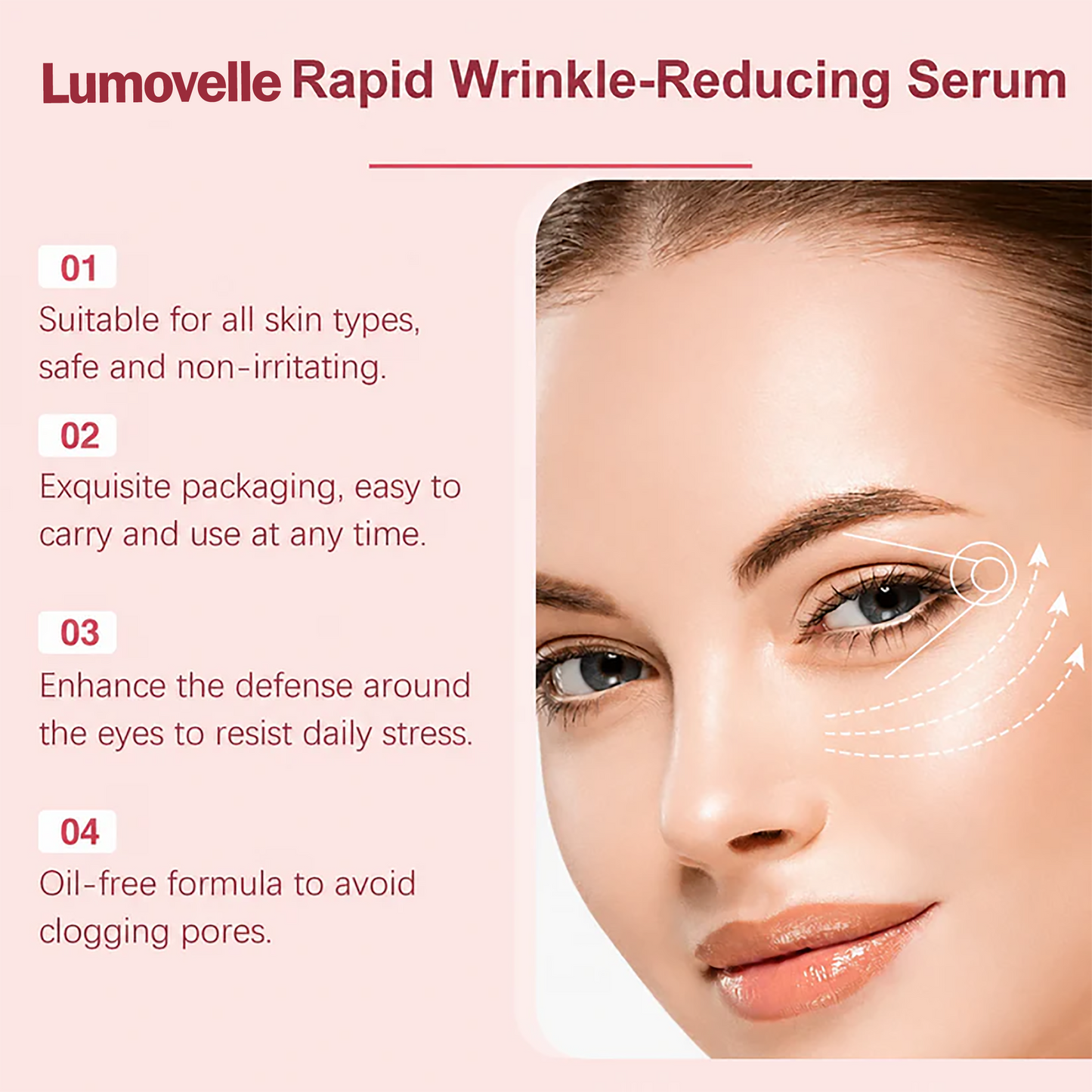 Results in 60 Seconds - Lumovelle Rapid Wrinkle-Reducing Serum for Wrinkles, Bags & Dark Circles