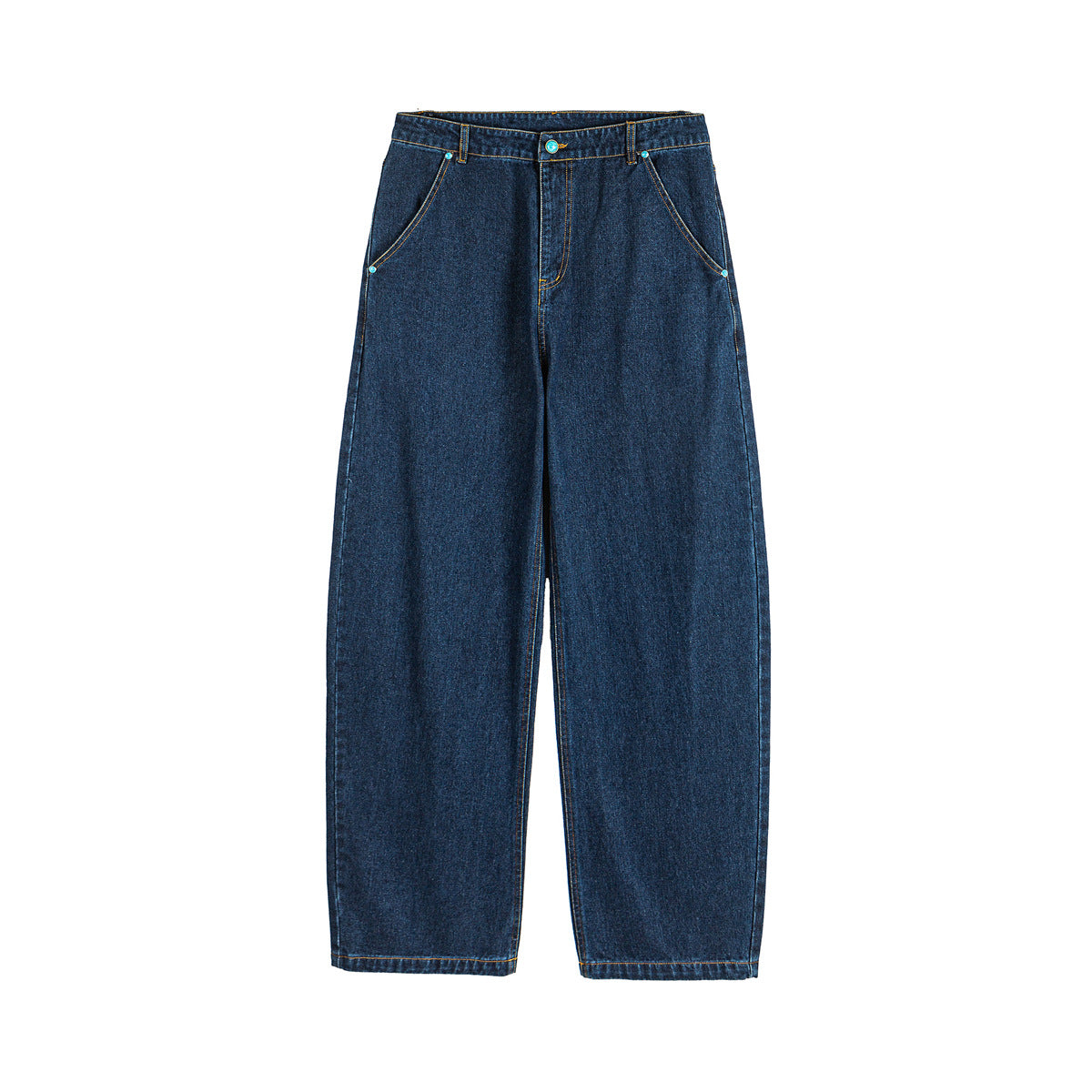 Casual Loose Fit Wide Leg Washed Denim Pants