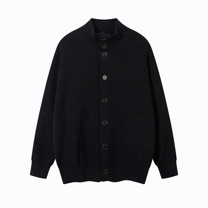 Solid Color  Long Sleeve Loose Fit  Open Front  Cardigan Sweater