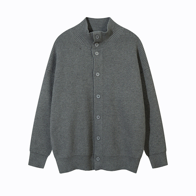 Solid Color  Long Sleeve Loose Fit  Open Front  Cardigan Sweater