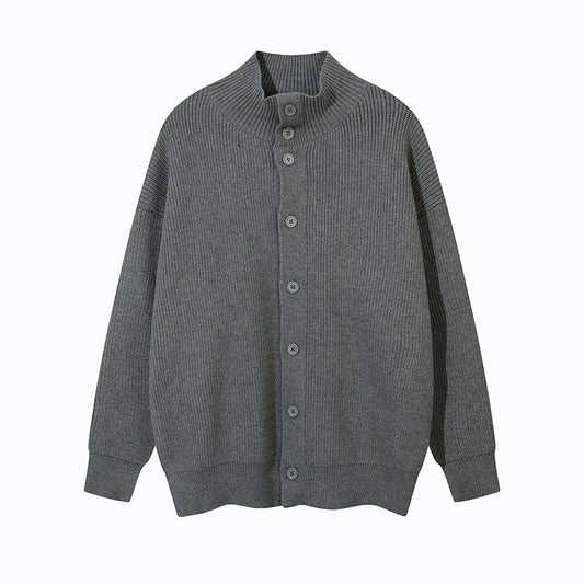 Solid Color  Long Sleeve Loose Fit  Open Front  Cardigan Sweater