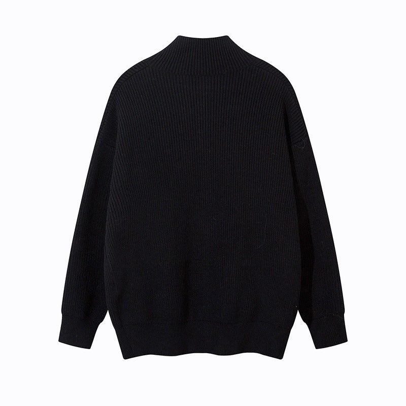 Solid Color  Long Sleeve Loose Fit  Open Front  Cardigan Sweater