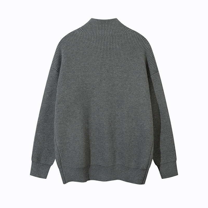 Solid Color  Long Sleeve Loose Fit  Open Front  Cardigan Sweater